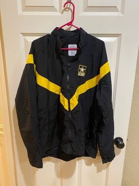 U.S. Army Black Jacket with Yellow Chevron Windbreaker